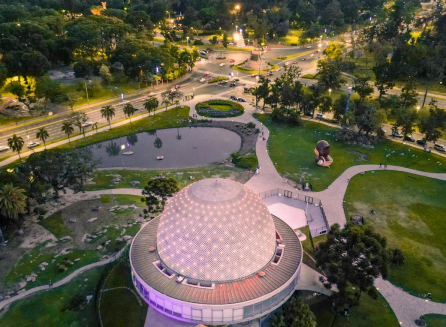 aerial view of galileo galilei planetarium in buenos aires argentina